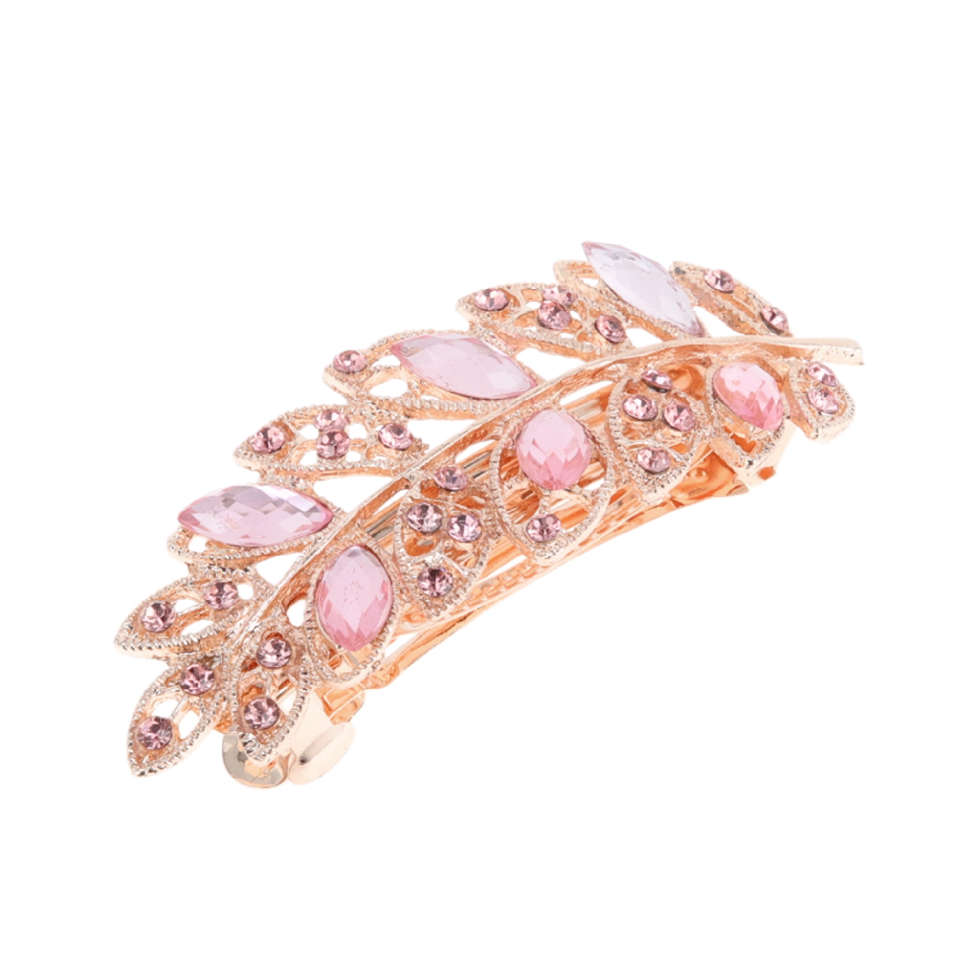 Unique Bargains Fashion Leaf Shape Hair Clips for Home Use and Daily Styling 1 Pc Pink