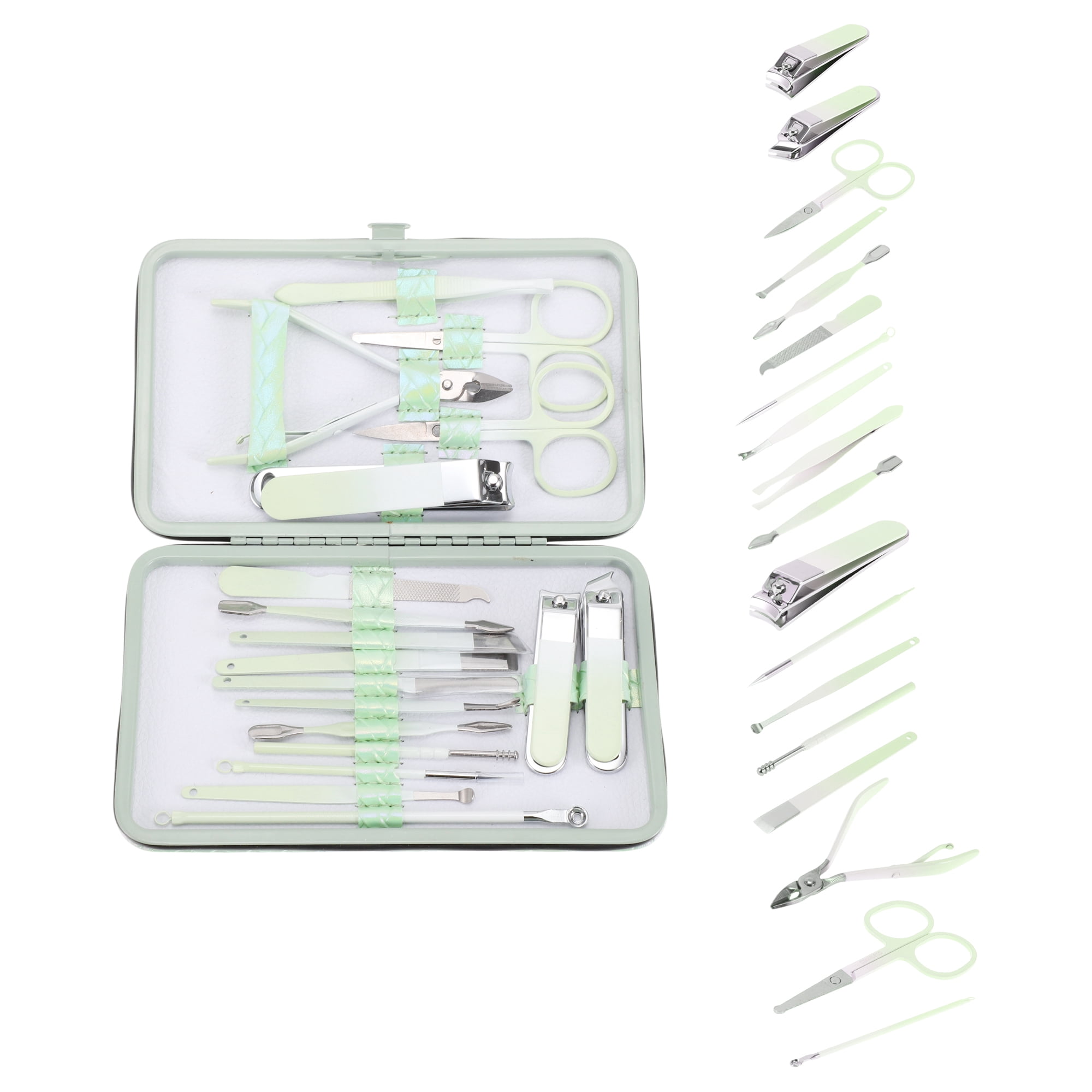 Unique Bargains Fashion Nail Clipper Kit 7 Pcs Gradient Green 18