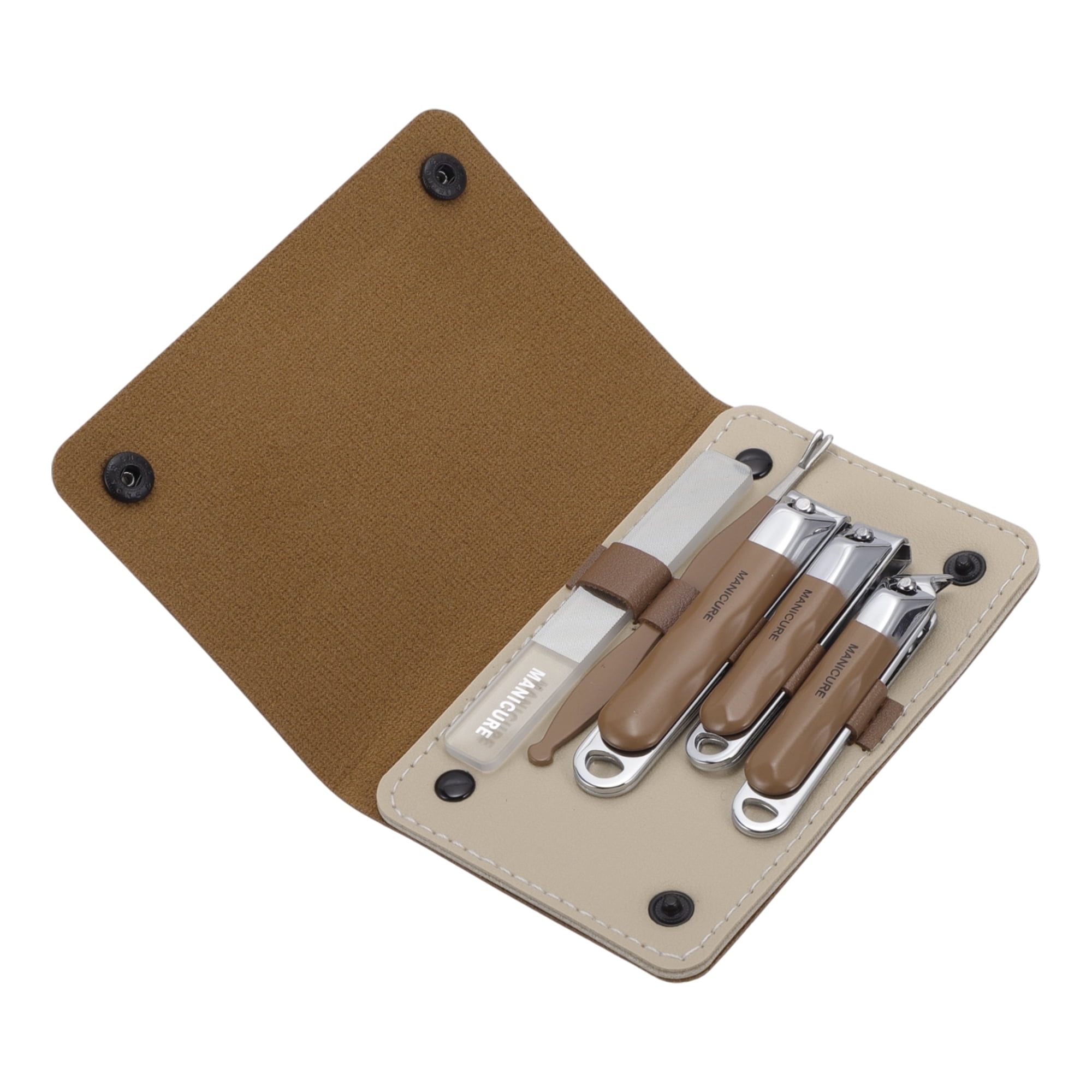 Unique Bargains Fashion Nail Clippers Set 5-piece Set Brown