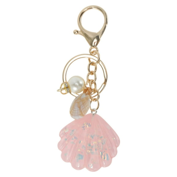 Unique Bargains Fashion Pearl Shell Handbag Charm Pink 1 Pc