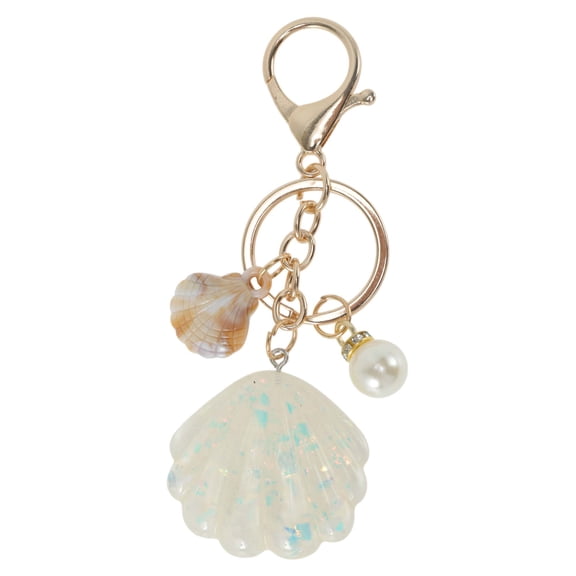 Unique Bargains Fashion Pearl Shell Handbag Charm White 1 Pc