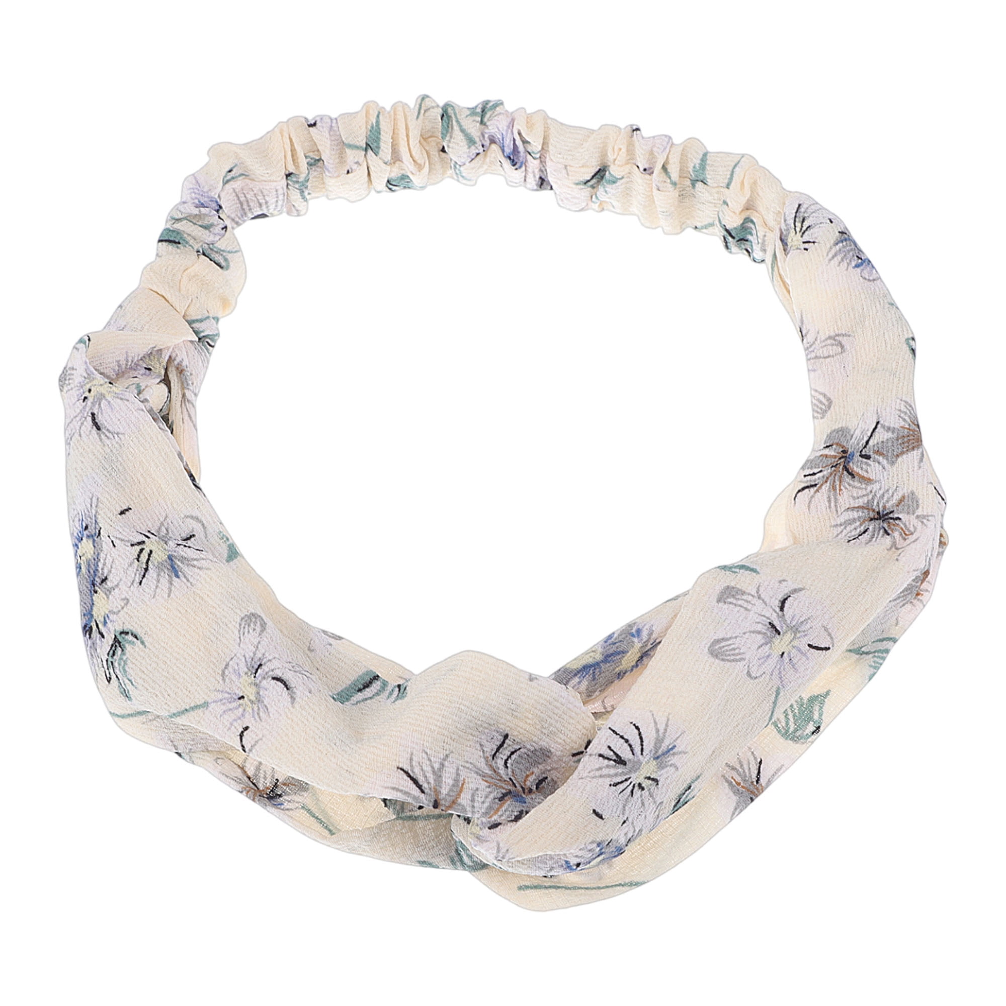 Unique Bargains Fashion Phalaenopsis Pattern Elastic Hairband 1 Pc Beige