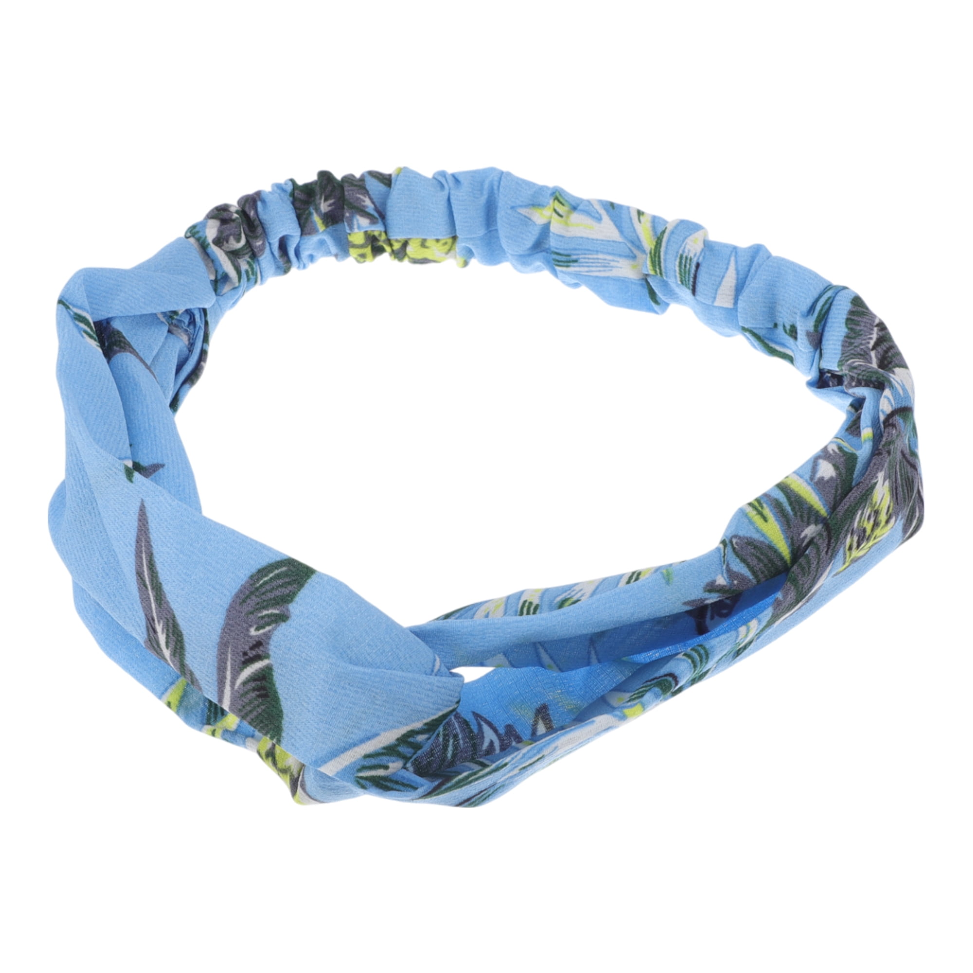 Unique Bargains Fashion Pineapple Pattern Cross Elastic Hairband 1 Pc Blue