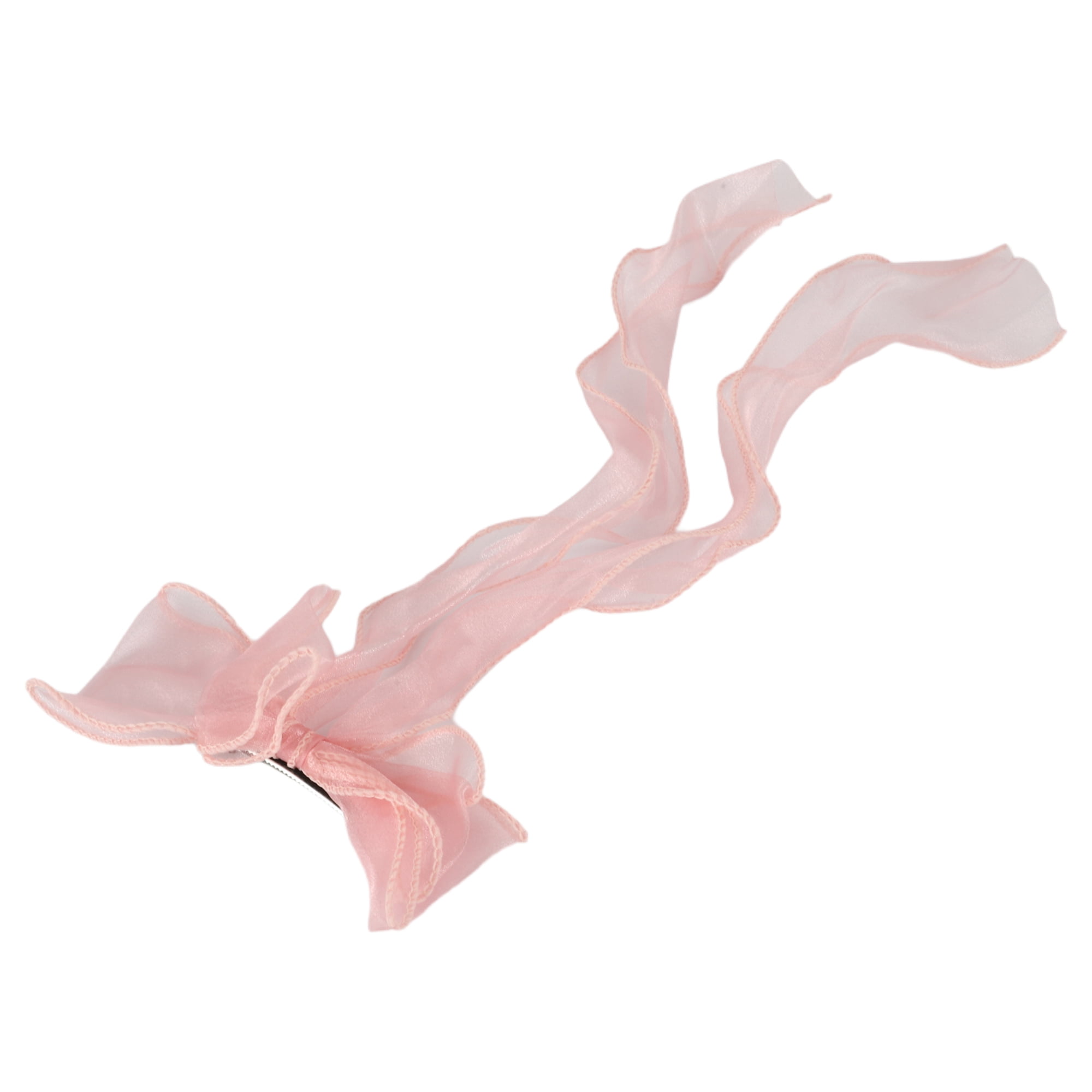 Unique Bargains Fashion Ribbon Bow Hair Clips Hairdo Clip 14.17"x5.91" Light Pink