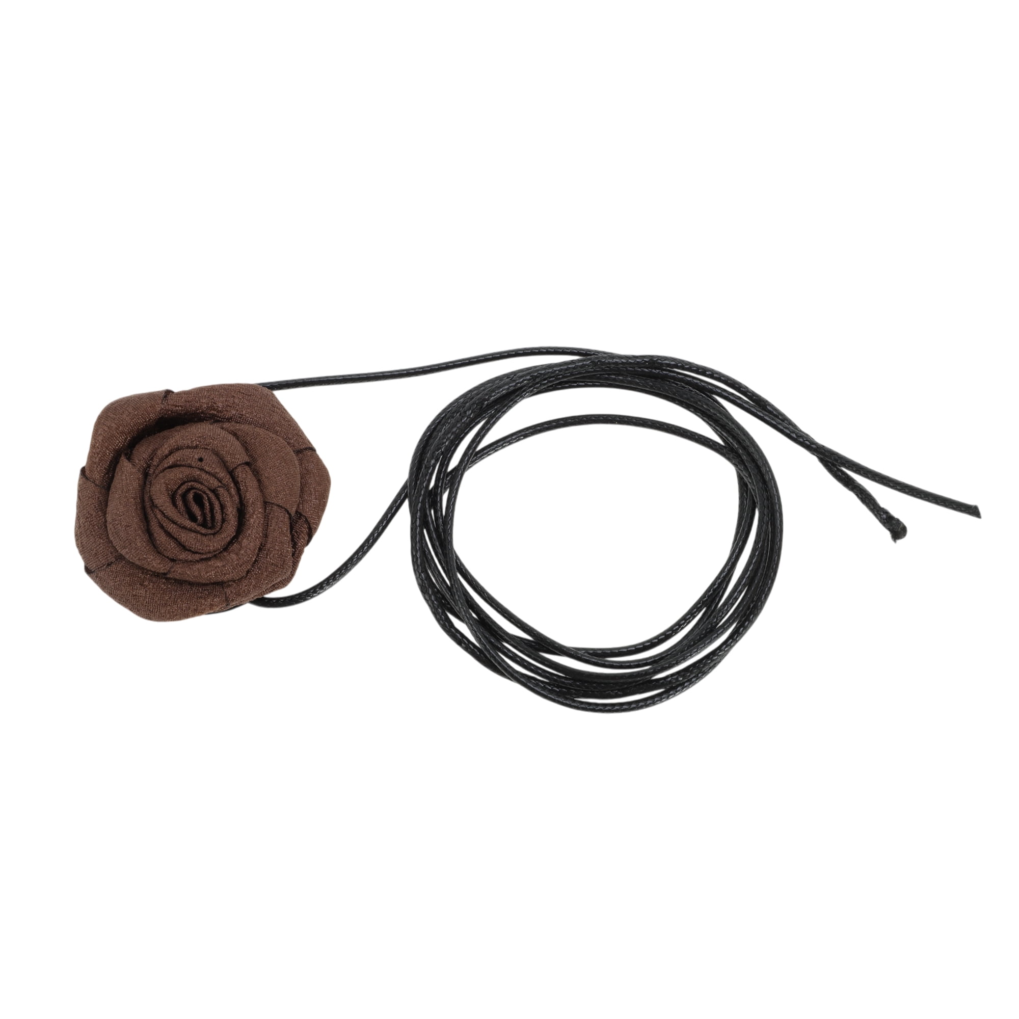 Unique Bargains Fashion Rose Adjustable Choker Necklace for Women Brown, Black