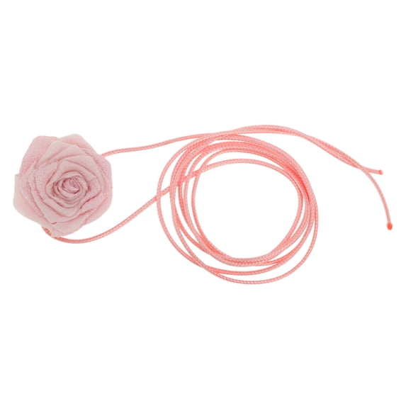 Unique Bargains Fashion Rose Adjustable Choker Necklace for Women Pink