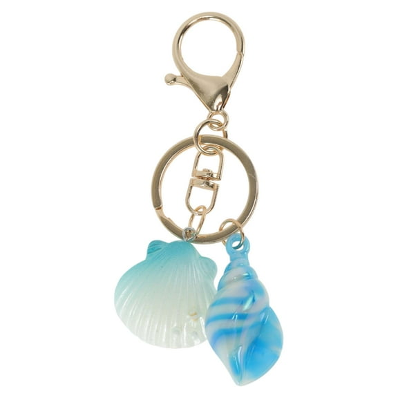 Unique Bargains Fashion Shell and Conch Handbag Charm Blue 1 Pc