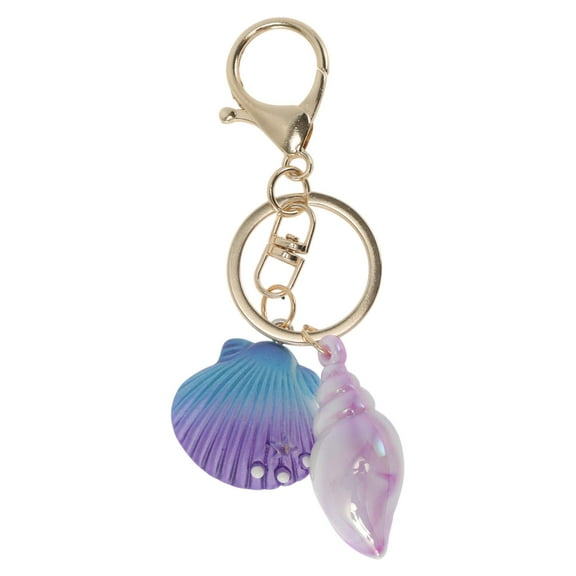 Unique Bargains Fashion Shell and Conch Handbag Charm Purple 1 Pc