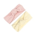 thumbnail image 1 of Unique Bargains Fashion Stripe Headbands for Girls 6.69"x2.95" 2 Pcs Pink, Beige, 1 of 6