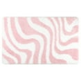 thumbnail image 1 of Unique Bargains Fashion Wave Pattern Bathroom Rug Mat Soft Absorbent Bath Carpet Non-Slip Pink 20" x 32", 1 of 6