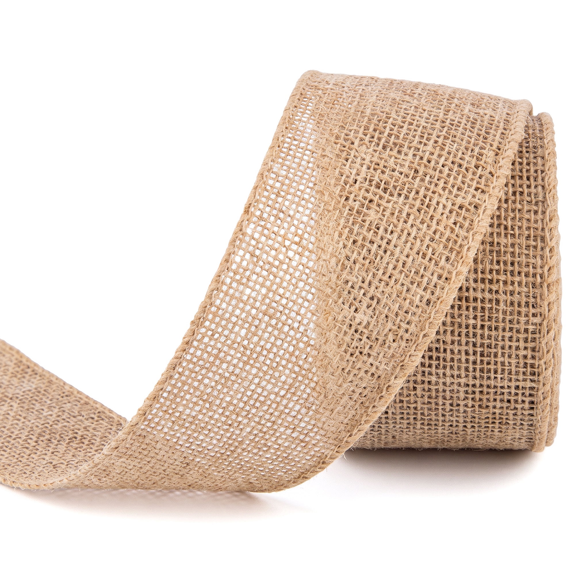 Unique Bargains Faux Burlap Ribbon for Elegant Gift Decoration Brown 4.9 Yard
