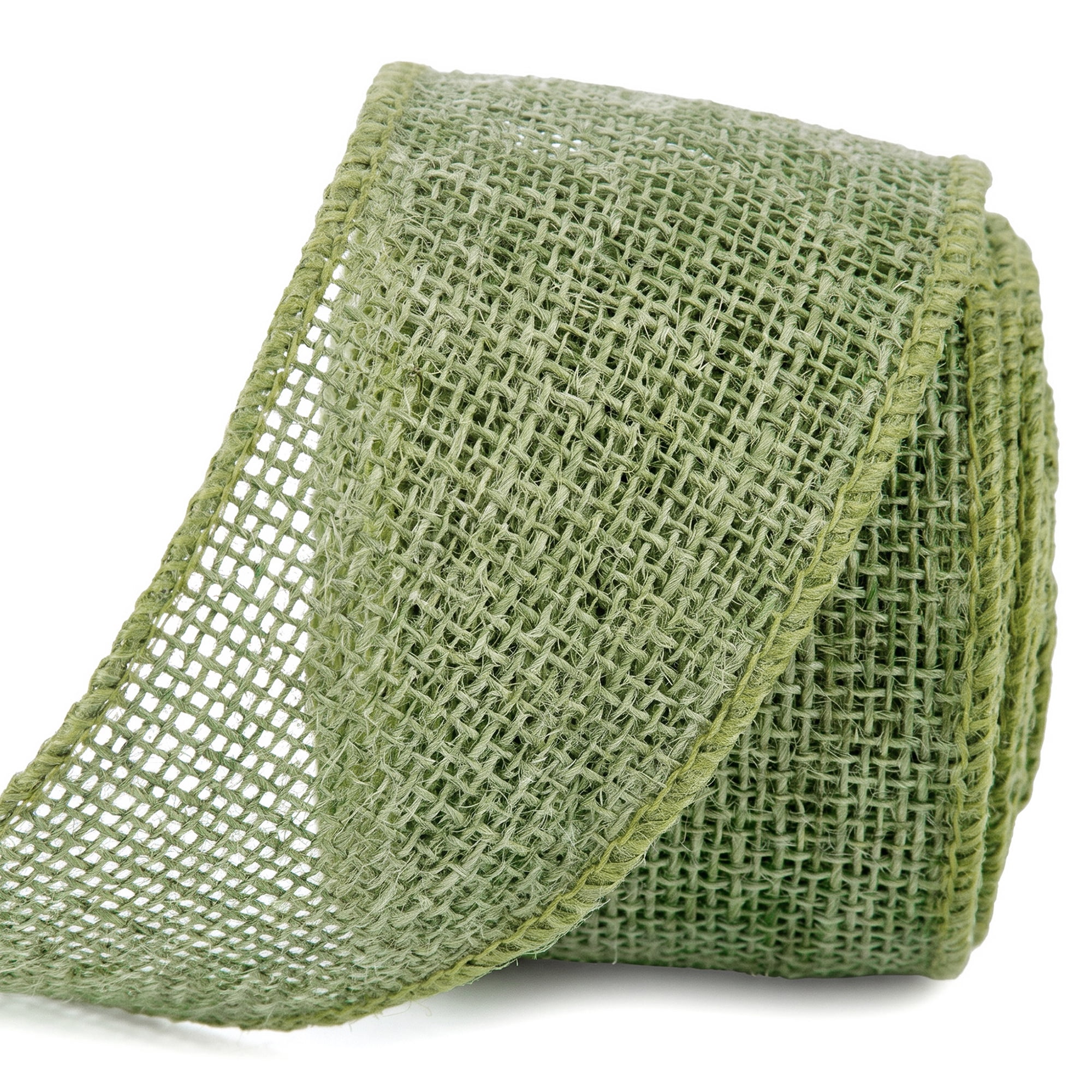 Unique Bargains Faux Burlap Ribbon for Elegant Gift Decoration Green 4.9 Yard