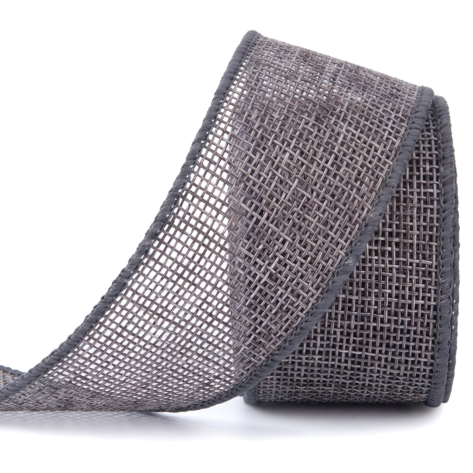 Unique Bargains Faux Burlap Ribbon for Elegant Gift Decoration Grey 4.9 Yard