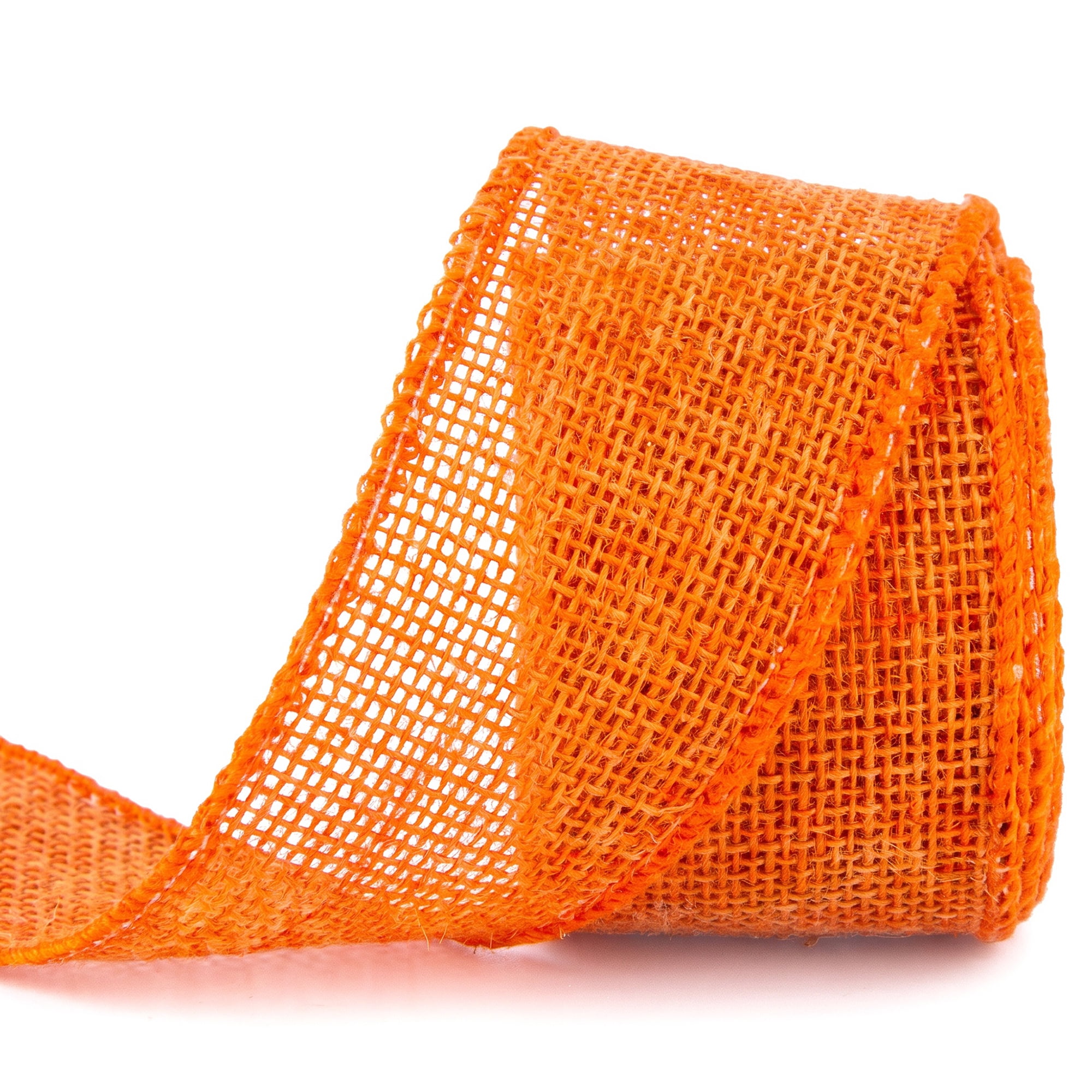 Unique Bargains Faux Burlap Ribbon for Elegant Gift Decoration Orange 4.9 Yard