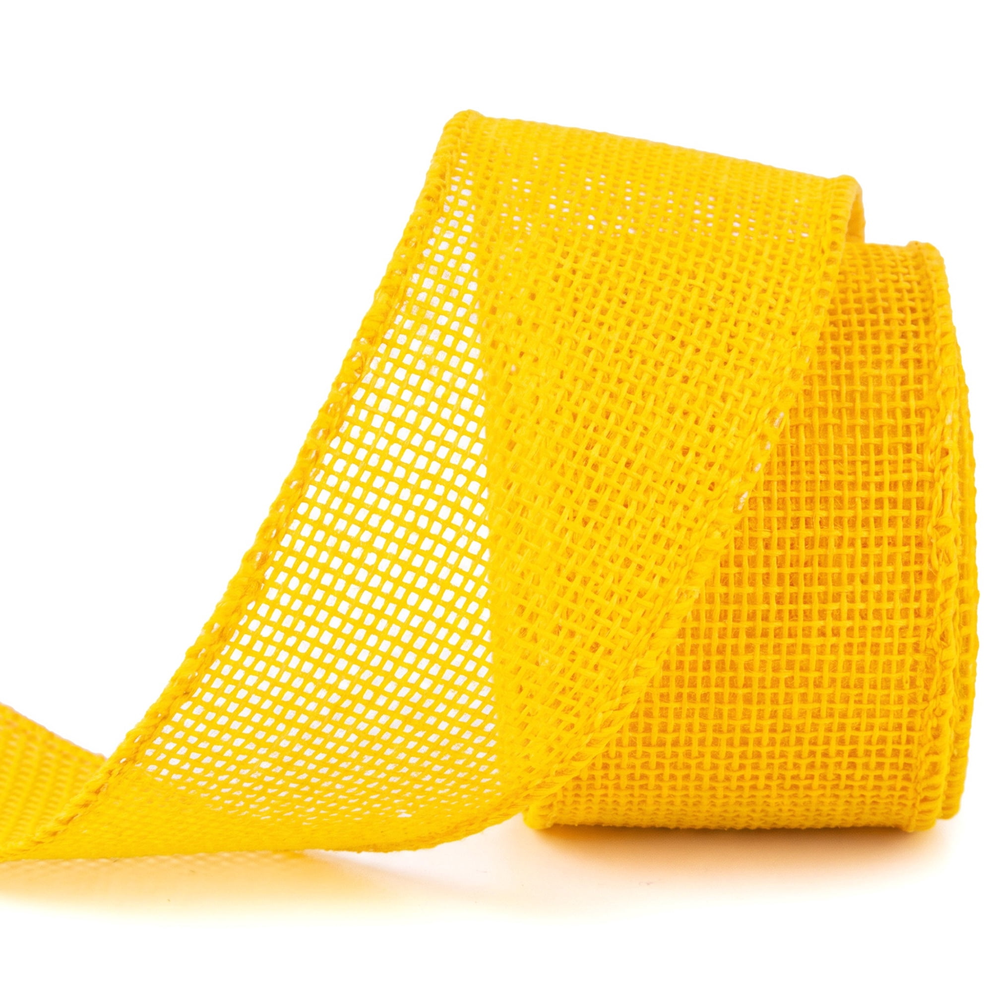 Unique Bargains Faux Burlap Ribbon for Elegant Gift Decoration Yellow 4.9 Yard