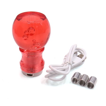 Unique Bargains Faux Crystal Bubble Red Light Manual Shift Knob Car Shifter Gear Lever