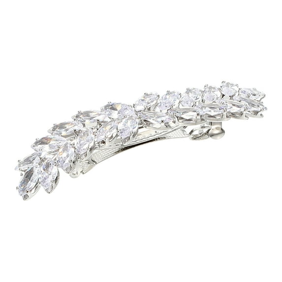 Unique Bargains Faux Crystal Hair Barrettes for Women Rhinestone Hair Clips Bridal Hair Accessories Silver Tone