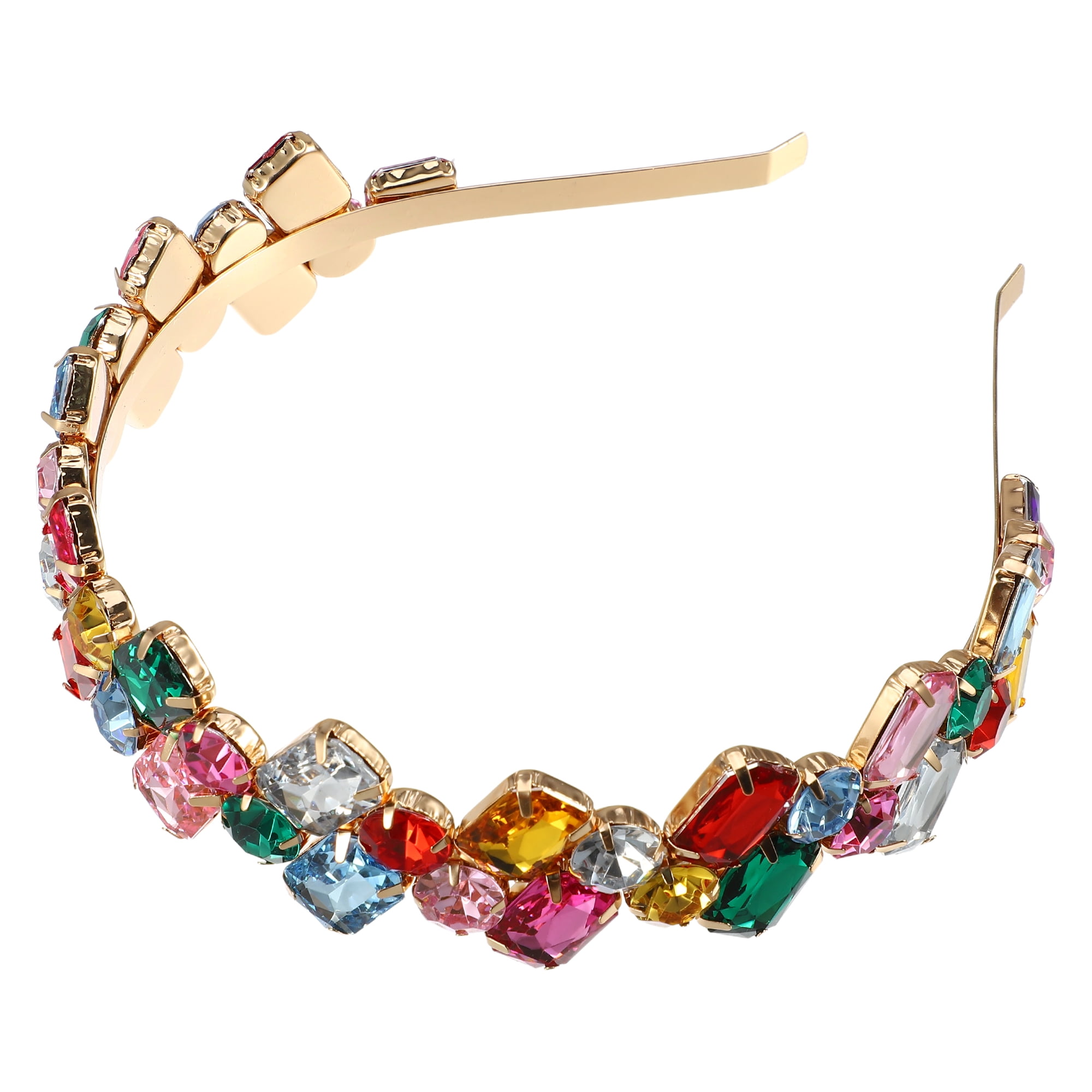 Unique Bargains Faux Crystal Hairband Rhinestone Headband 5.51"x1.38"