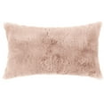 thumbnail image 1 of Unique Bargains Faux Fur Cozy Decorative Throw Pillow Covers Soft Plush Pillowcase 1 Pc Light Pink 12" x 20", 1 of 6