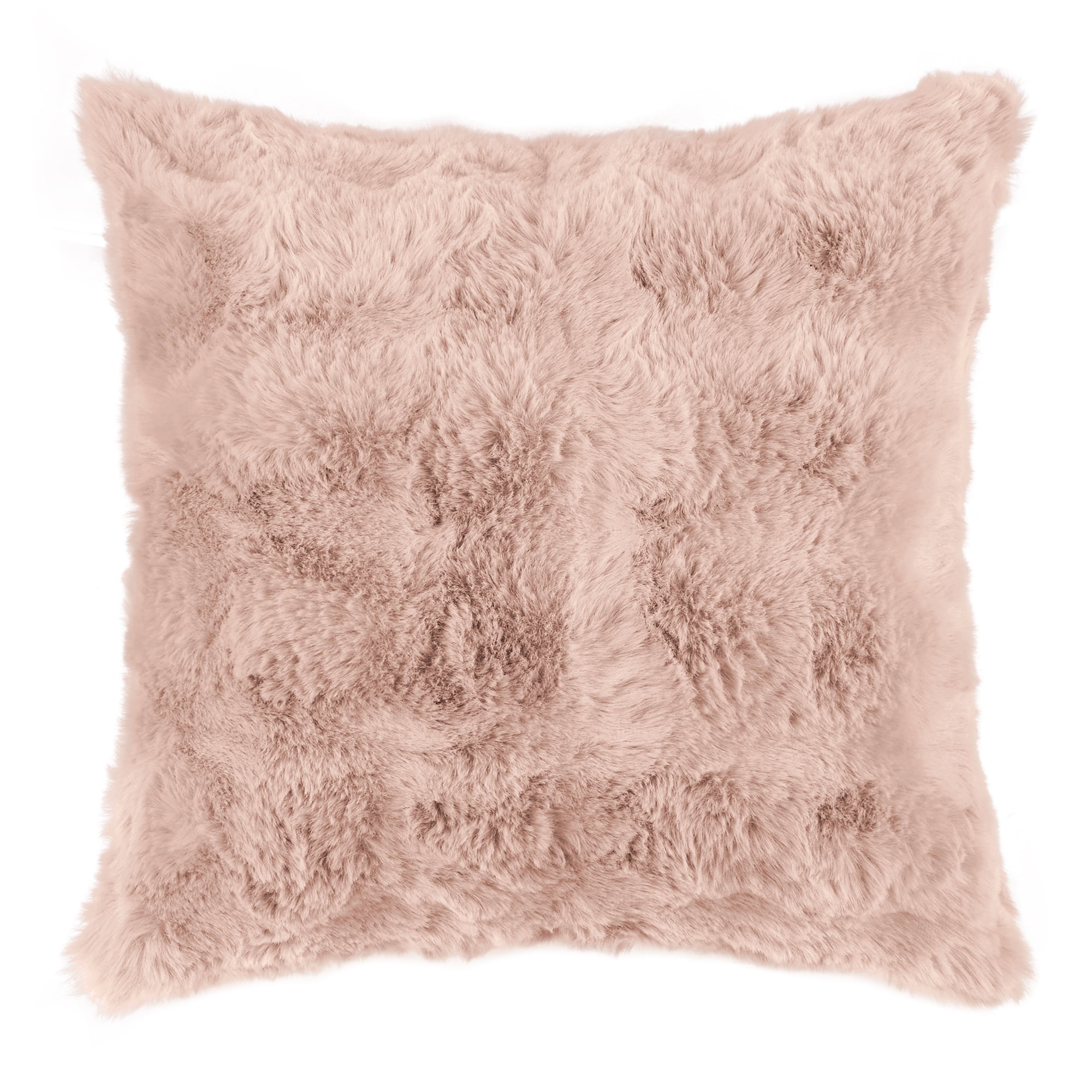 Unique Bargains Faux Fur Cozy Decorative Throw Pillow Covers Soft Plush Pillowcase 1 Pc Light Pink 18" x 18"