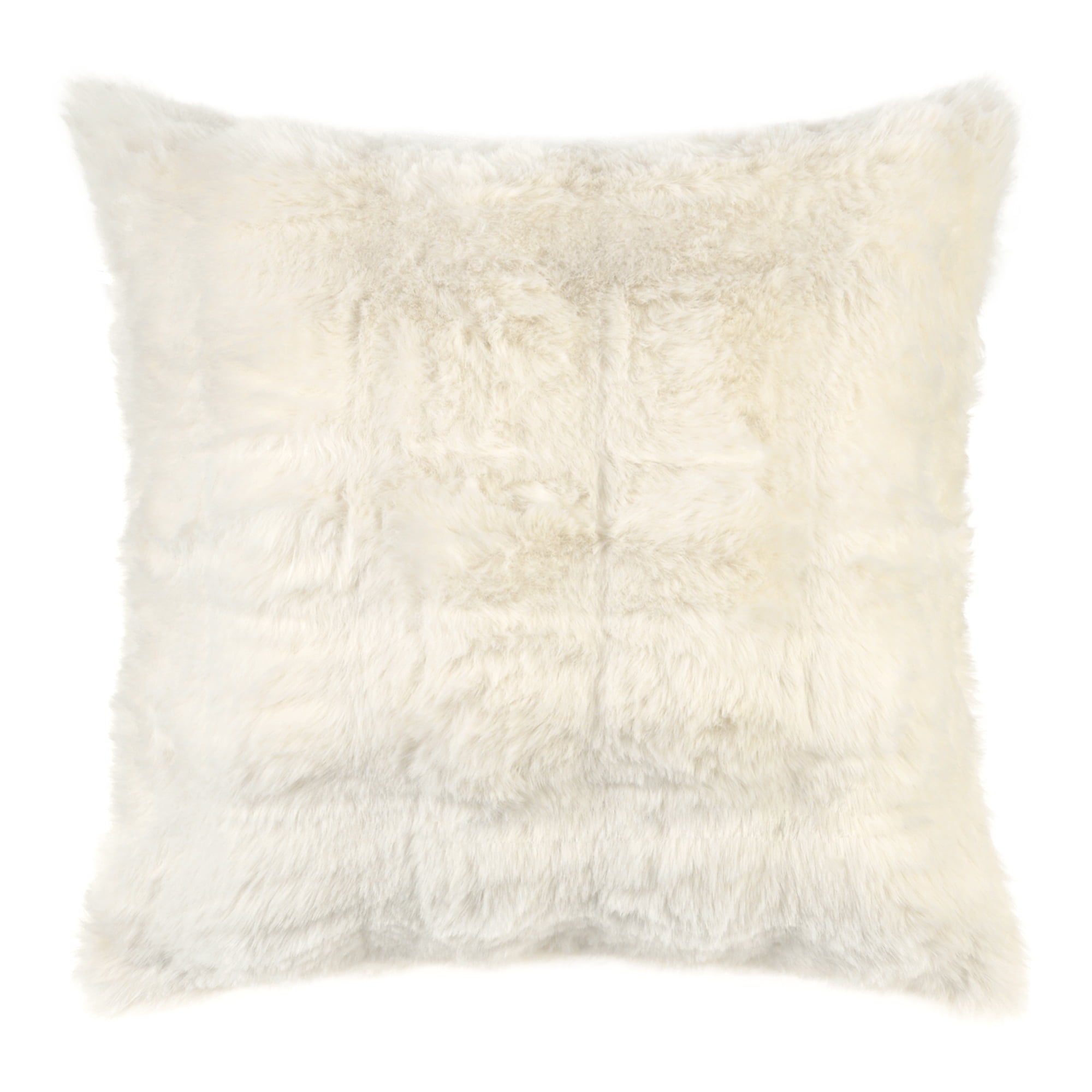 Unique Bargains Faux Fur Cozy Decorative Throw Pillow Covers Soft Plush Pillowcase 1 Pc White 18" x 18"