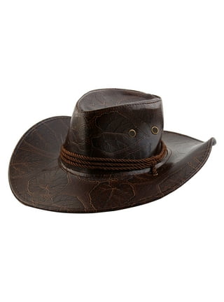 Mens Cowboys Hat Adult Sun Protection Solid Fashion Western Cowboy Hat  Leather Windproof Hat Cowboy Hard Hat 