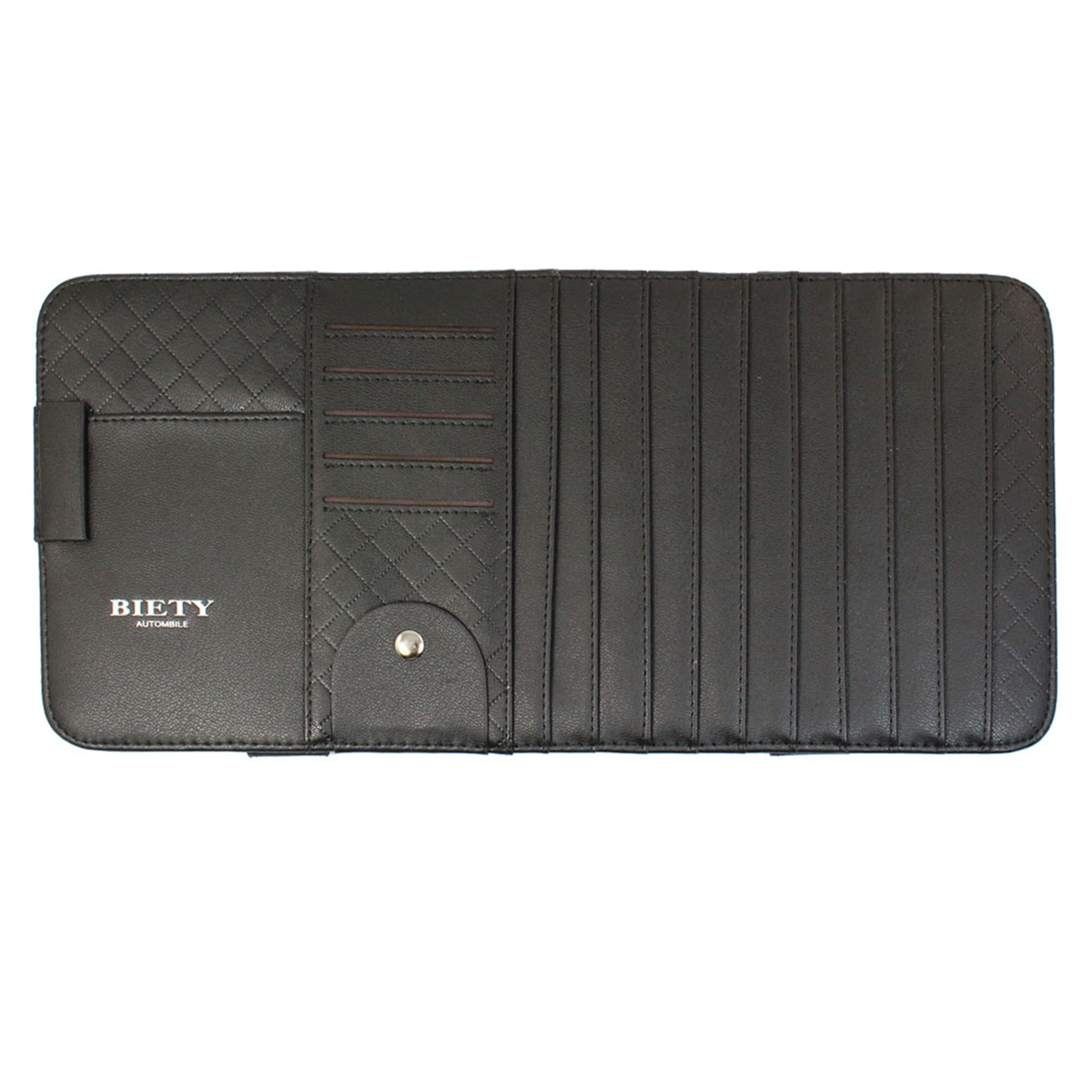 Unique Bargains Faux Leather Car Sun Visor 11 Capacity CD Storage Name Card Holder