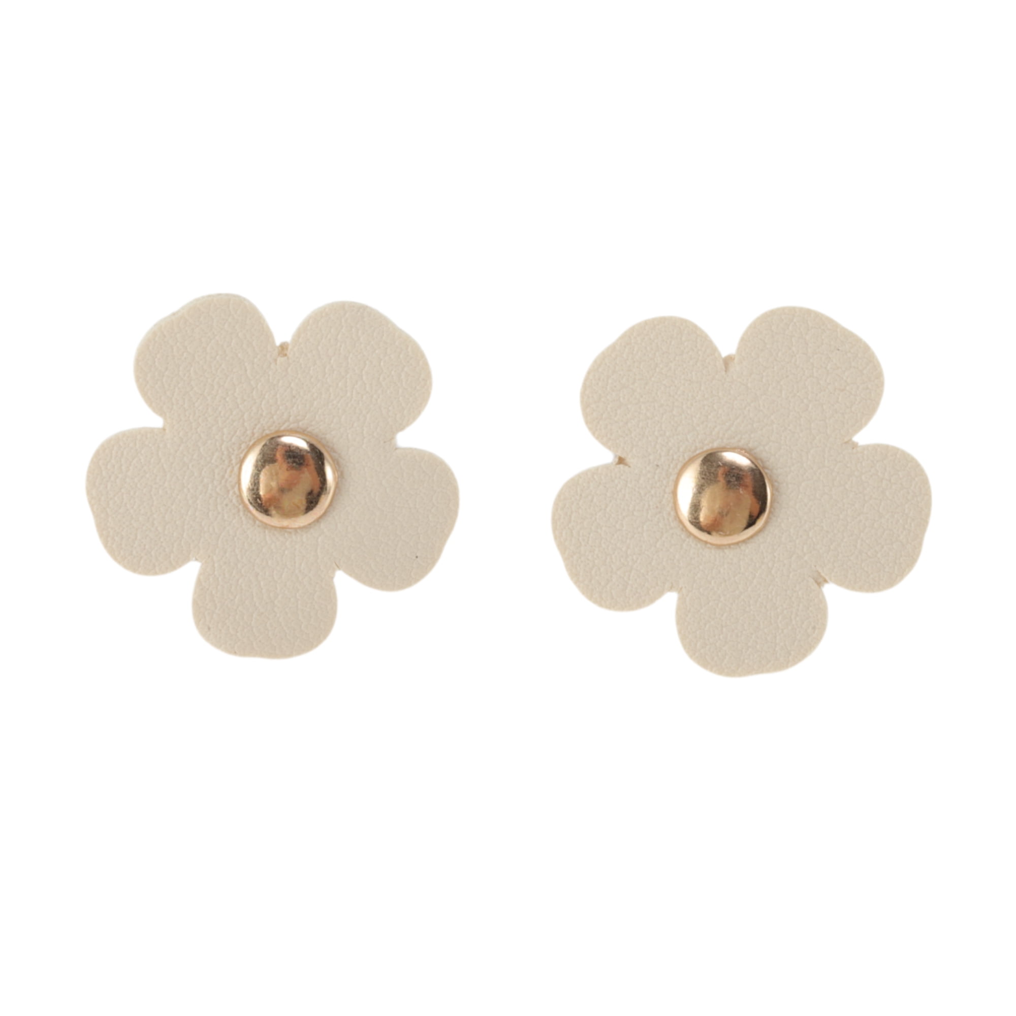 Unique Bargains Faux Leather Flower Shoelace Charms 1 Pair Beige