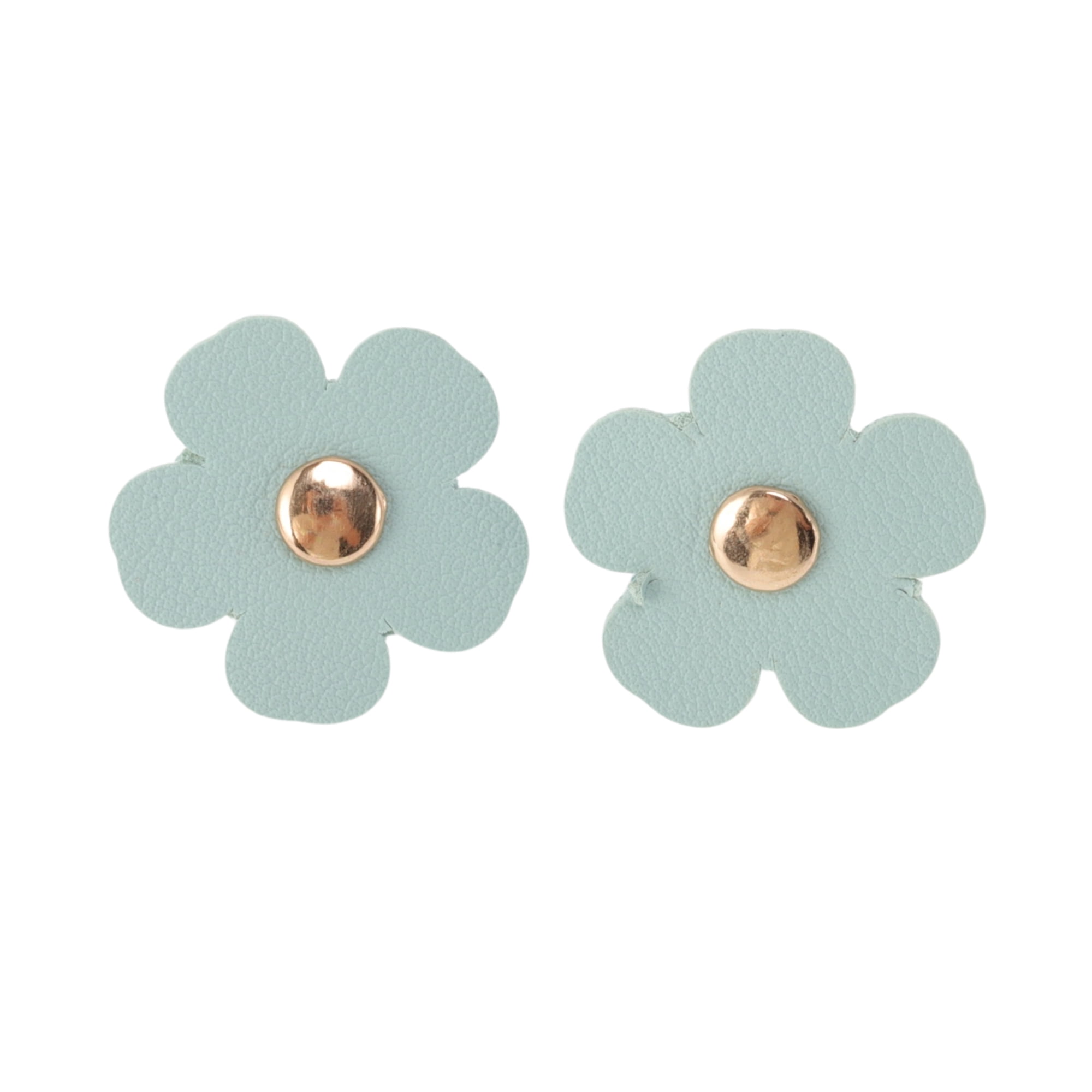 Unique Bargains Faux Leather Flower Shoelace Charms 1 Pair Light Blue