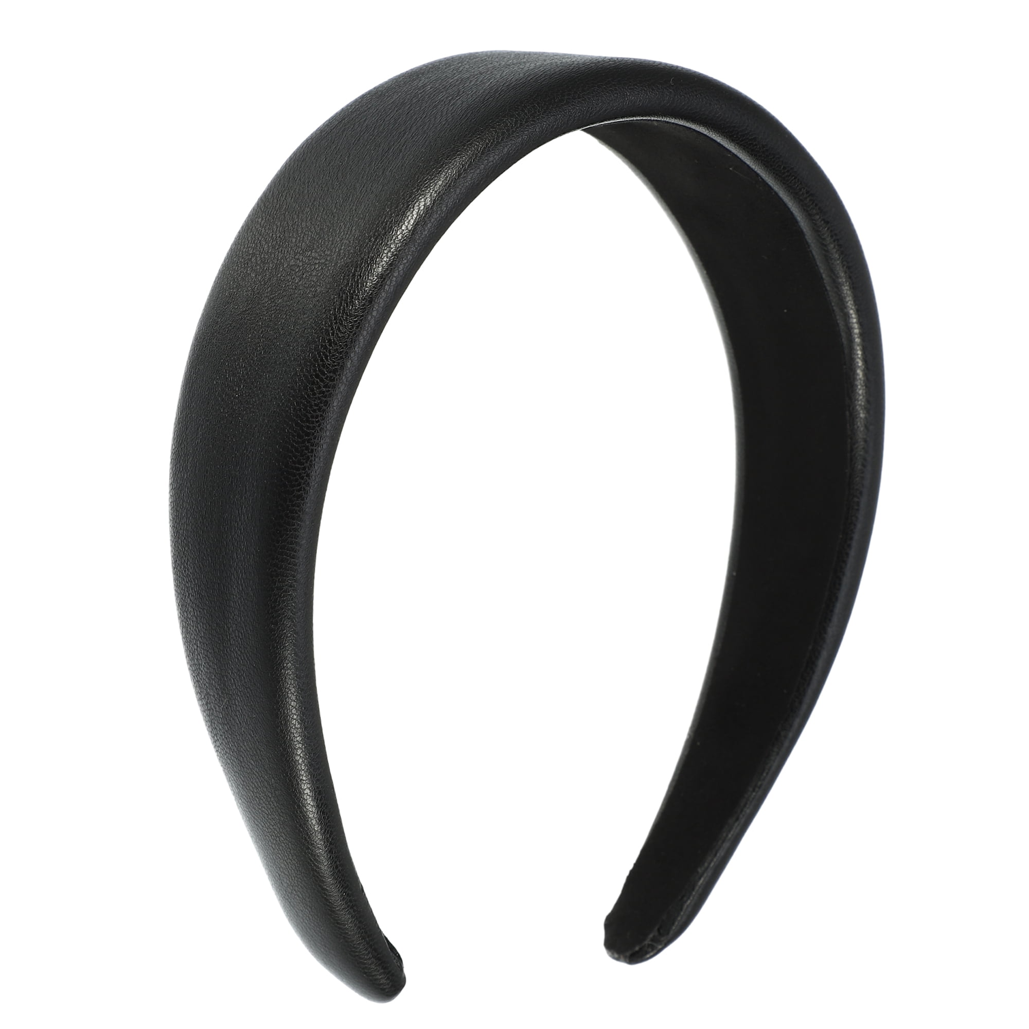 8870 Faux Leather Bessette Headband, Jet, Black, One Size Bessette Headband main image 2