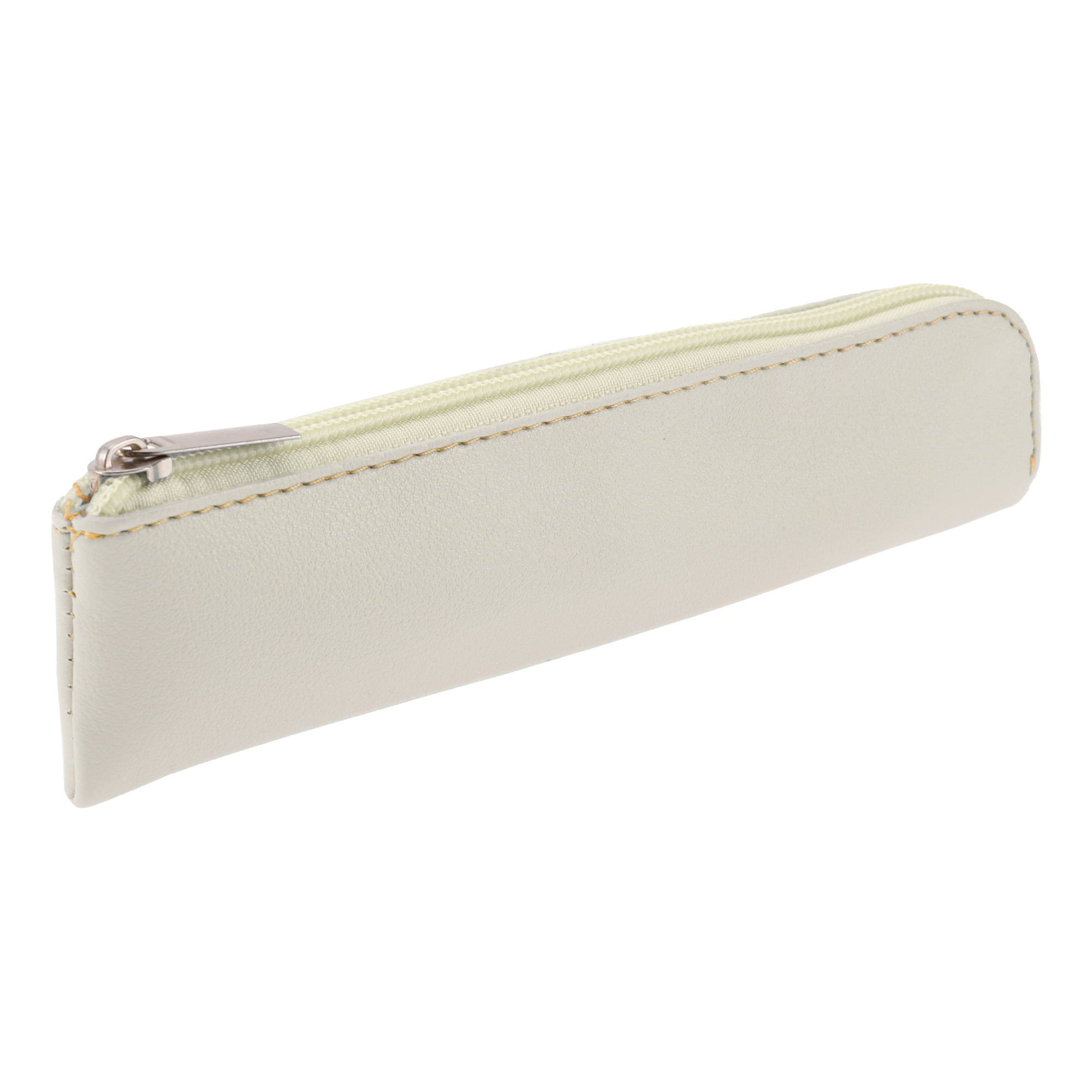 Unique Bargains Faux Leather Pencil Pouch Portable Bag Gray