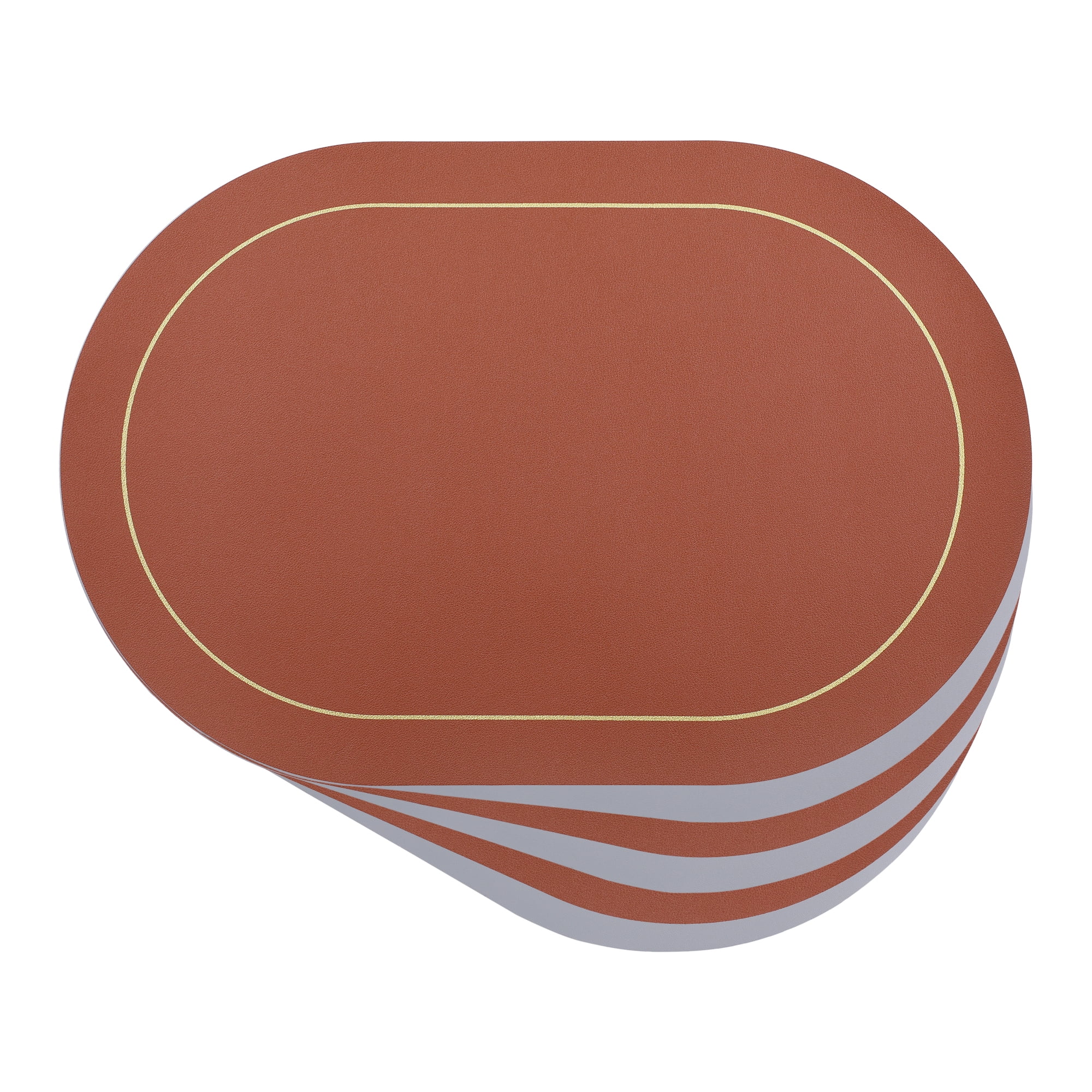 Unique Bargains Faux Leather Placemats for Kitchen Washable Table Placemats 6pk Brown Gray
