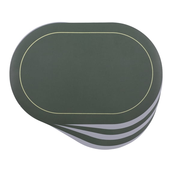 Unique Bargains Faux Leather Placemats for Kitchen Washable Table Placemats 6pk Green Gray