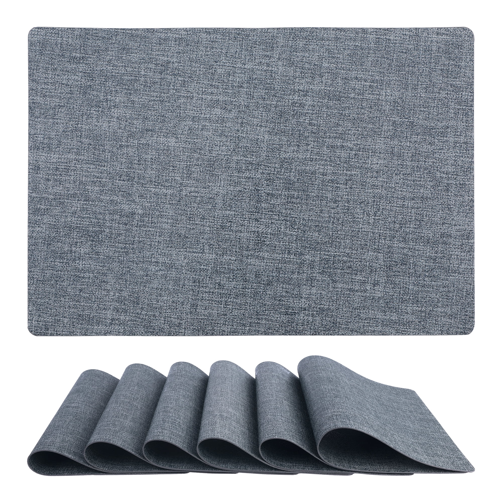 Unique Bargains Faux Leather Table Placemats for Kitchen Dining Table Light Blue 17x12in