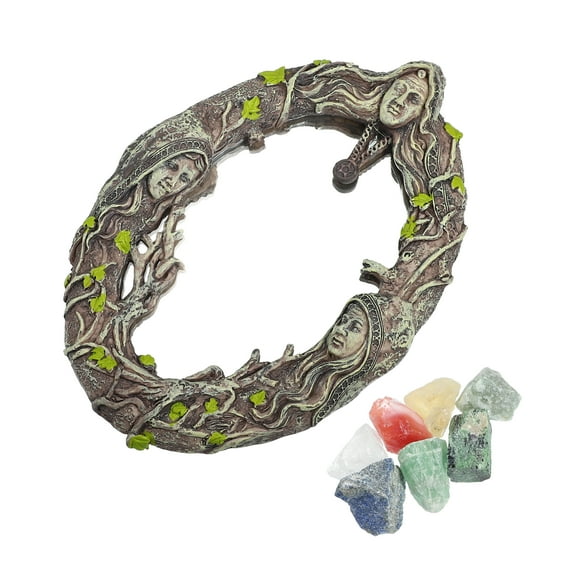 Unique Bargains Faux Natural Crystals Stones Kit For Meditation Yoga Home Office Decoration Mirror Raw Stone Multicolor