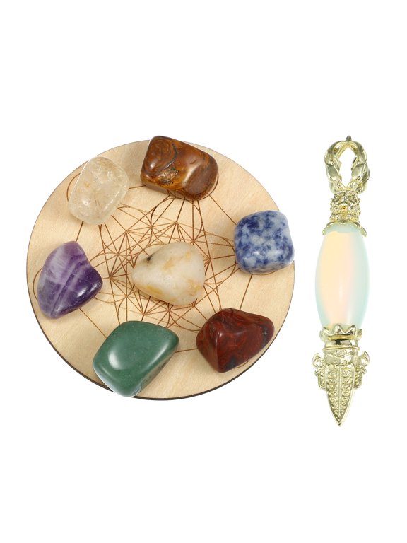 Faux Natural Crystals Stones Kit For Meditation Yoga Pendulum Board Faux Natural Crystals White