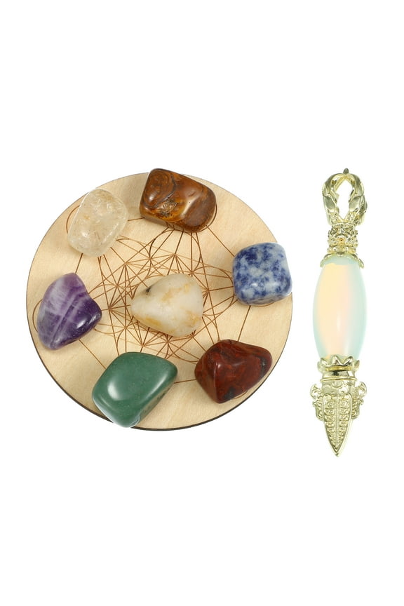 Faux Natural Crystals Stones Kit For Meditation Yoga Pendulum Board Faux Natural Crystals White