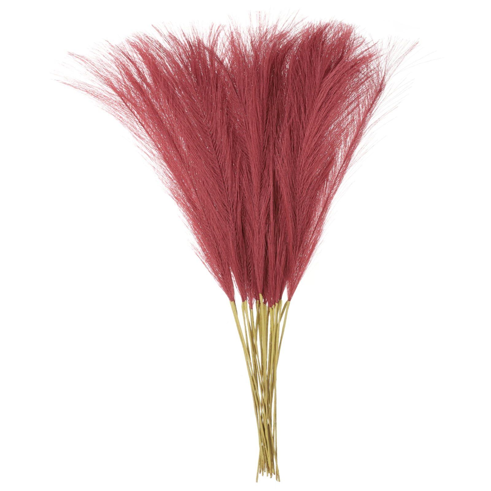 Unique Bargains Faux Pampas Grass Artificial Fake Dried Grass Decor for Home Red