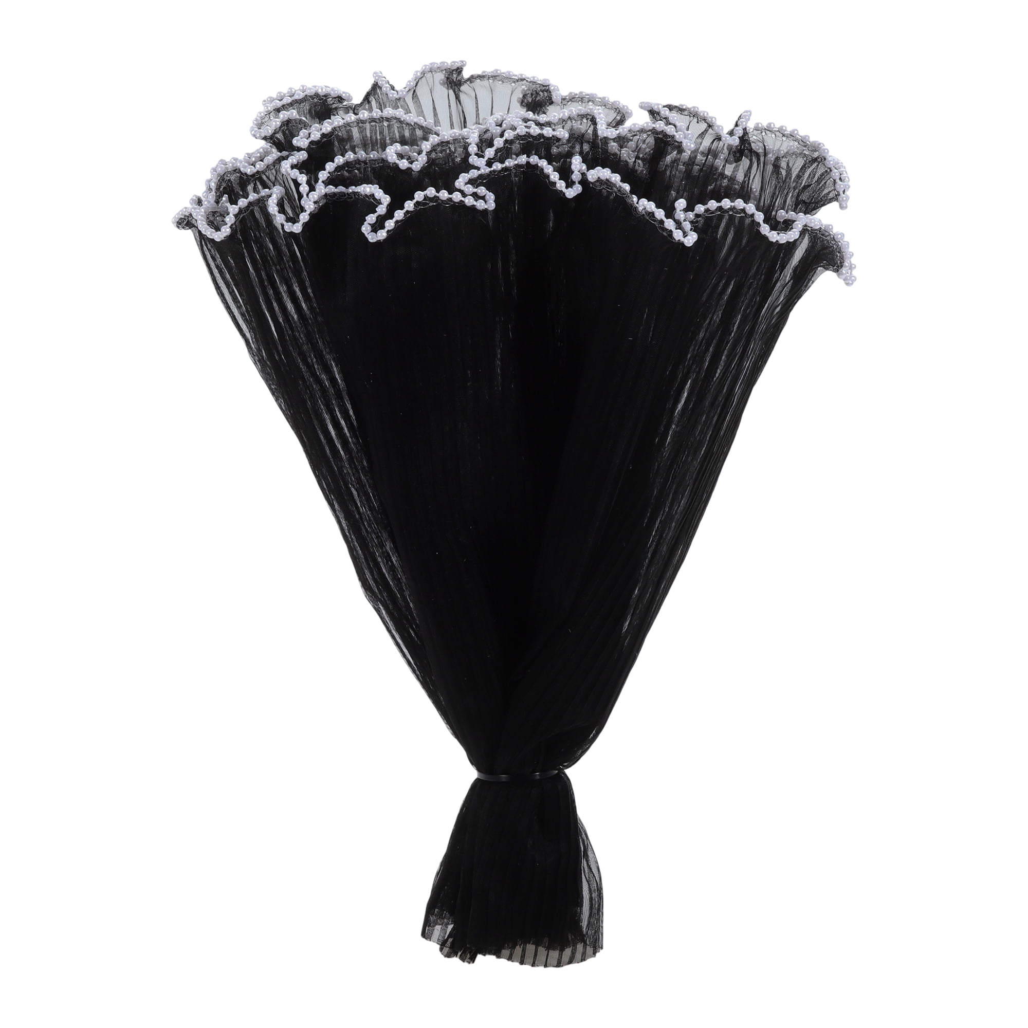 Unique Bargains Faux Pearl Edge Flower Wrap Paper for All Occasions 1 Pc Black