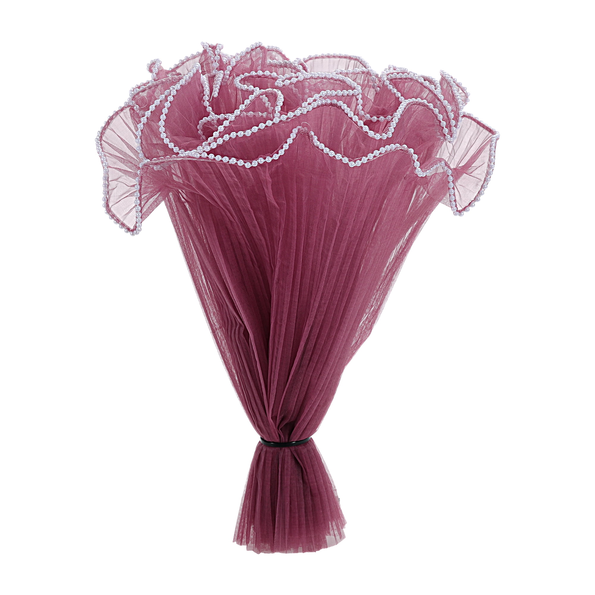 Unique Bargains Faux Pearl Edge Flower Wrap Paper for All Occasions 1 Pc Purplish Red