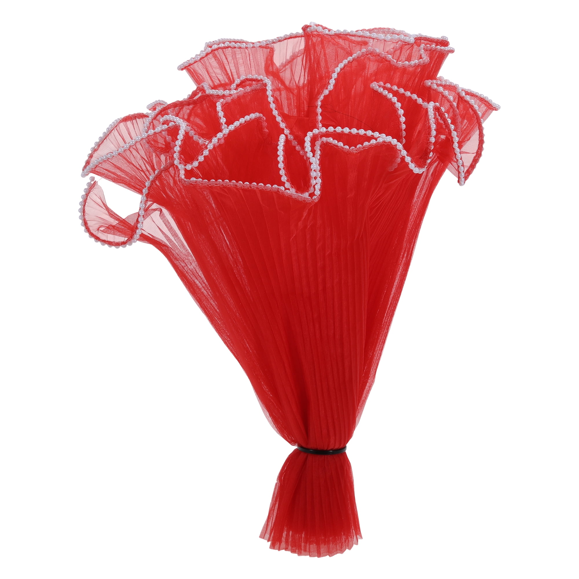 Unique Bargains Faux Pearl Edge Flower Wrap Paper for All Occasions 1 Pc Red