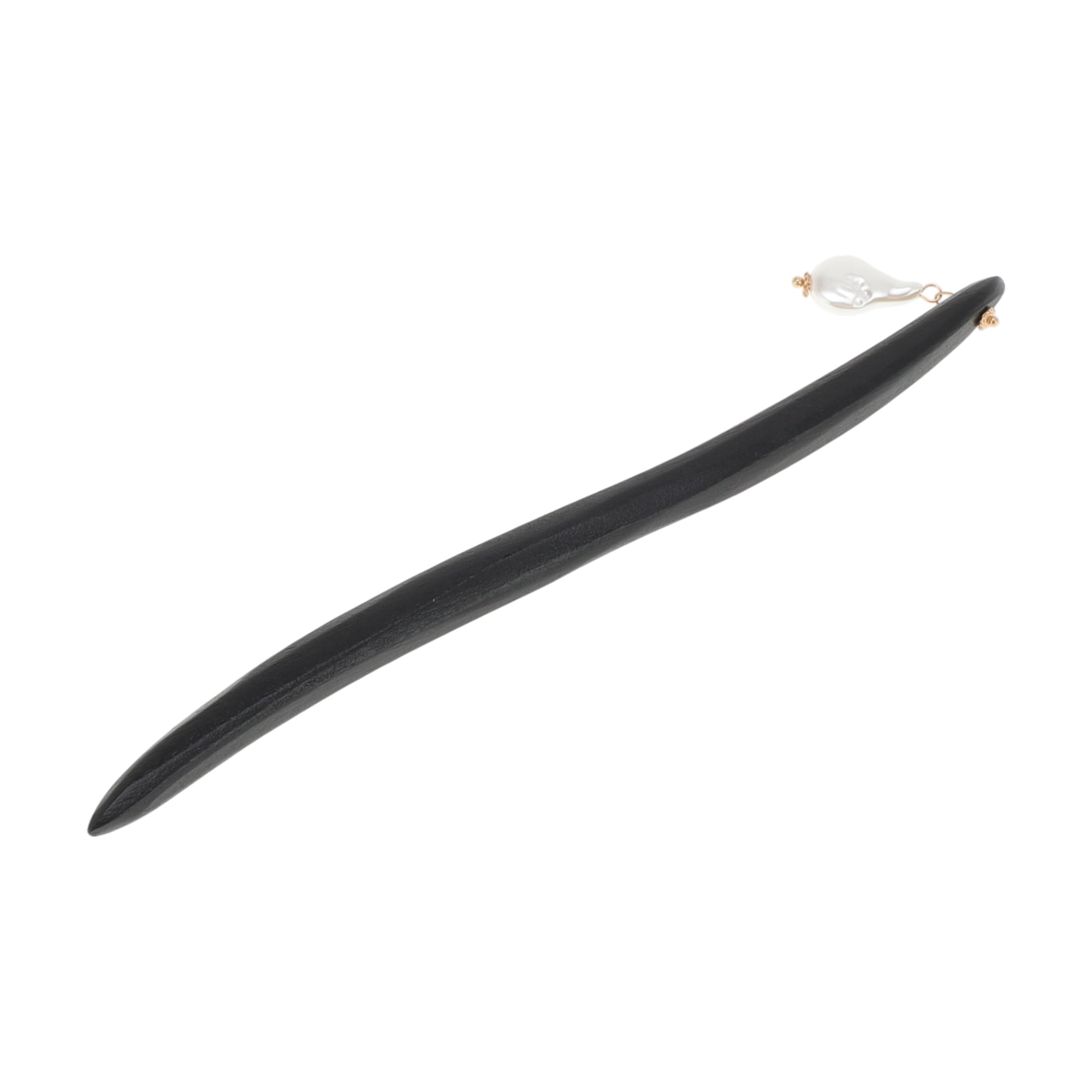 Unique Bargains Faux Pearl Hair Chopstick for Women Black White 1 Pc