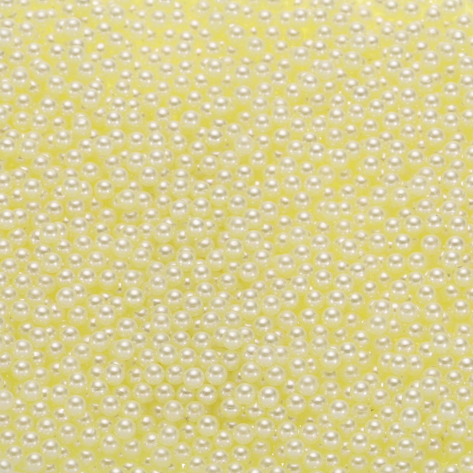 Unique Bargains Faux Pearl for Crafting No Hole Pearls for Vase Fillers Yellow
