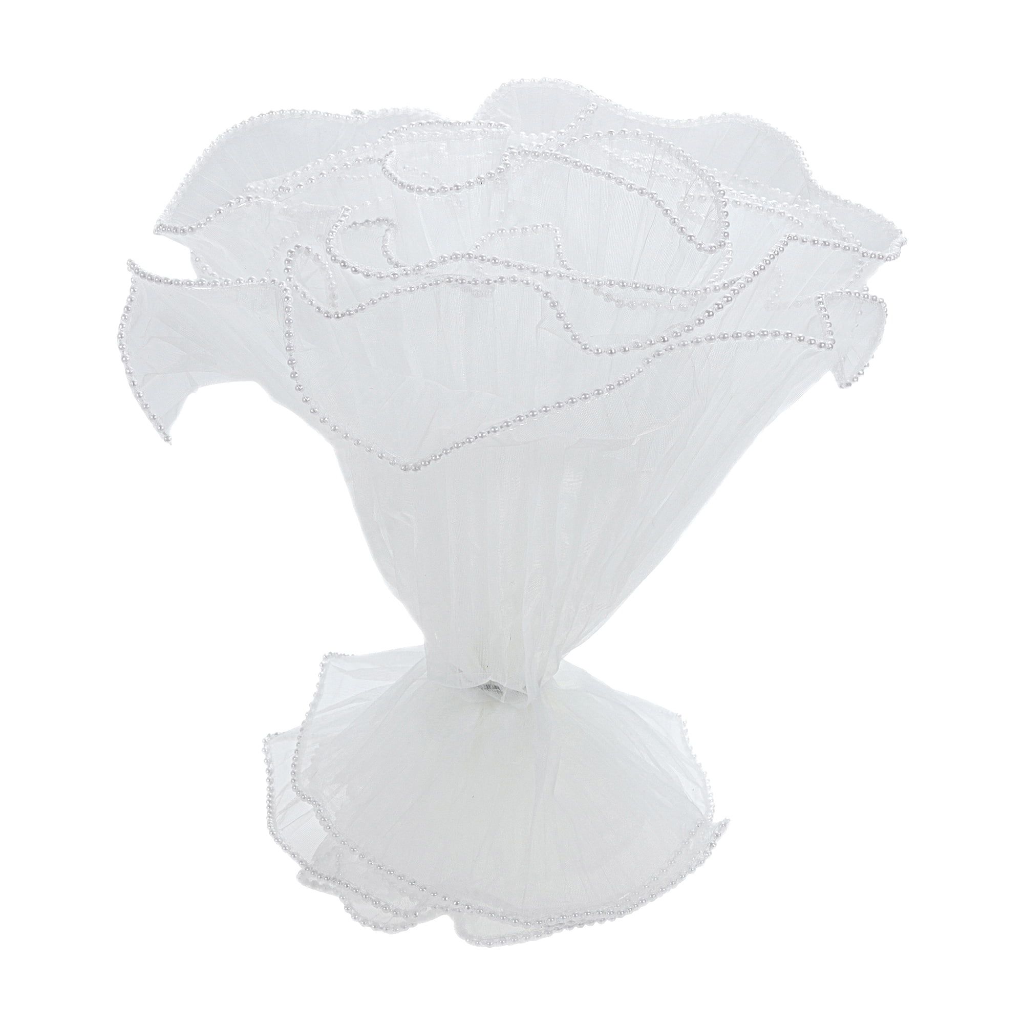 Unique Bargains Faux Pearls Edge Flower Wrap Paper for All Occasions 1 Pc White