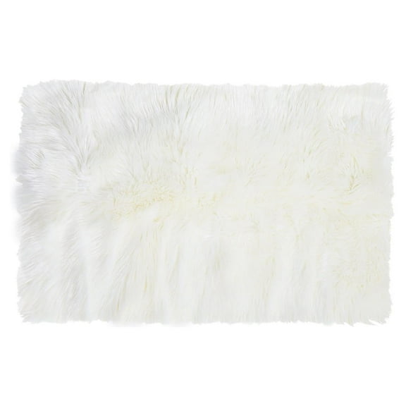 Unique Bargains Faux Sheepskin Rugs Plush Area Rug White 2x3 Feet