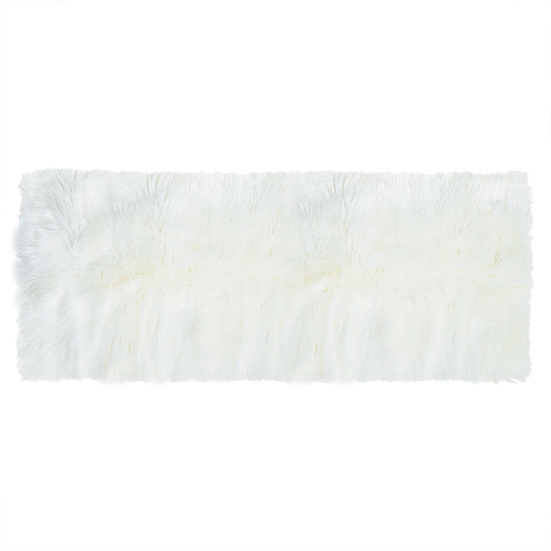 Unique Bargains Faux Sheepskin Rugs Plush Area Rug White 2x5 Feet