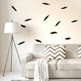 thumbnail image 1 of Unique Bargains Feather Shape Removable Peel and Stick Wall Decals Sticker Perfect Decor Living Room Bedroom Black 12pcs, 1 of 6