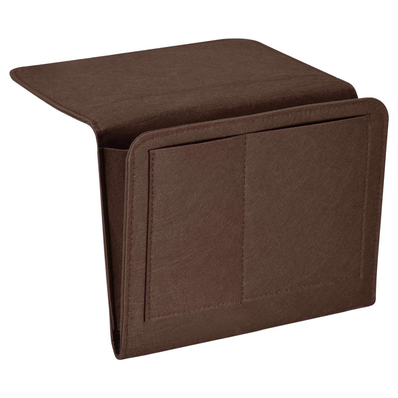 Unique Bargains Felt Bedside Hanging Organizer for Remotes and Phones Dark Brown 11"