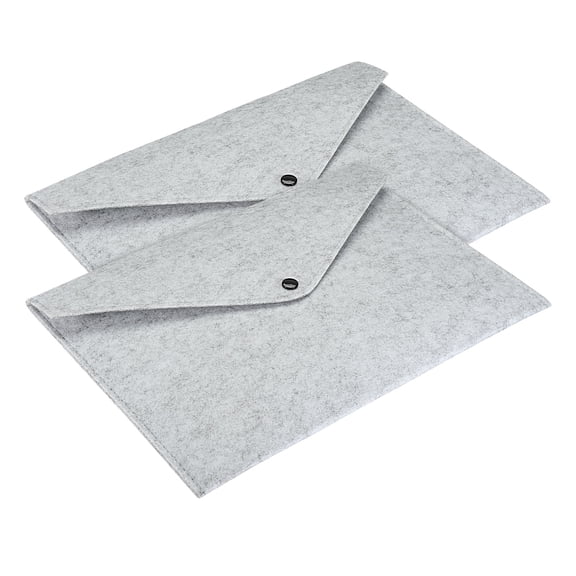Unique Bargains Felt Folder Envelope Document Storage Pouch Organizer Light Gray