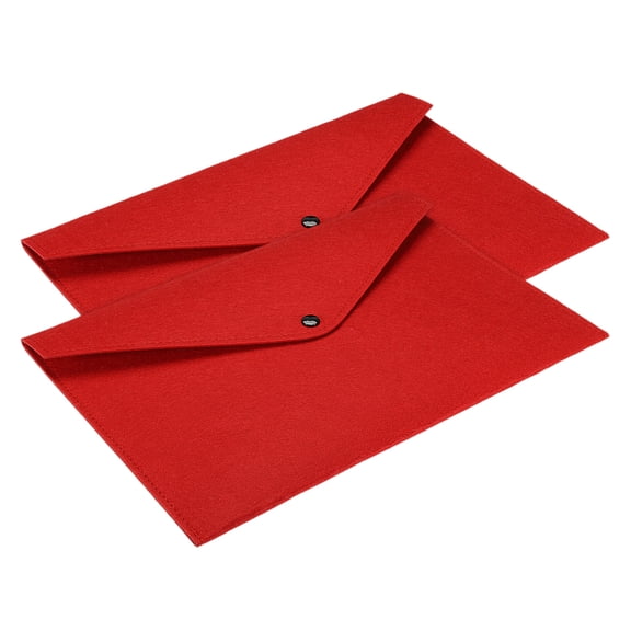 Unique Bargains Felt Folder Envelope Document Storage Pouch Organizer Red